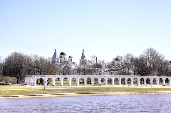 Yaroslav's Courtyard and The Former Marketplace. Veliky Novgorod, Russia — Stockfoto