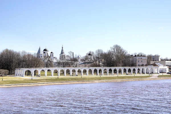 Yaroslav's Courtyard and The Former Marketplace. Veliky Novgorod, Russia — Stockfoto