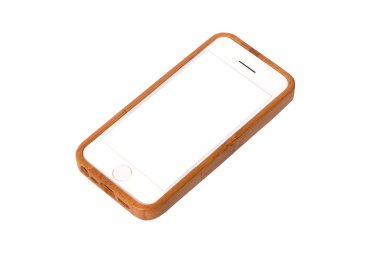 Yeni gerçekçi cep telefonu akıllı telefon iphone tarzı mockup boş ekran ile