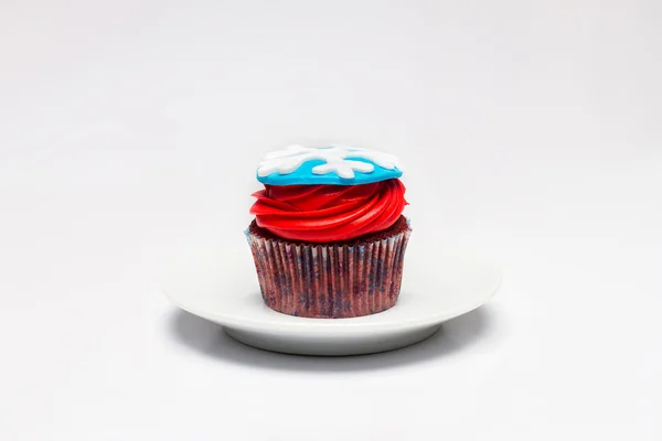Cupcake. A fogalom a karácsonyi sütés. Divat a világos háttér — Stock Fotó
