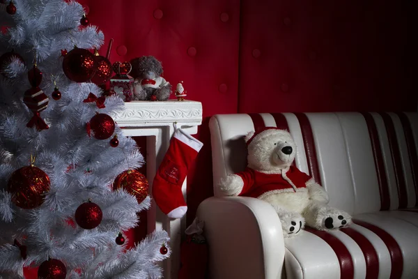 Interior with Christmas decorations. Living room — Stock Photo, Image