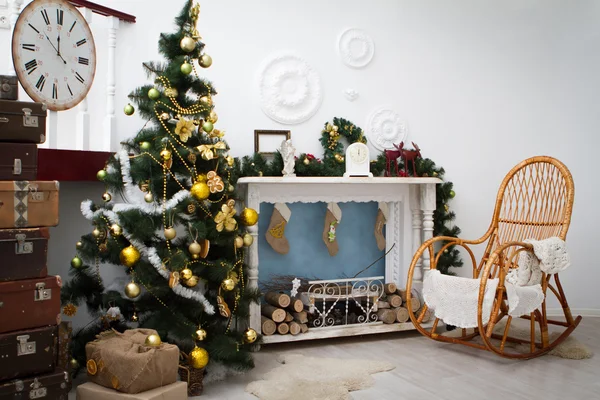 Interior with Christmas decorations. Living room — Stock Photo, Image