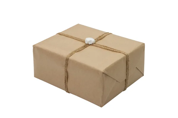 Paper box tied with a rope — Stock Photo, Image