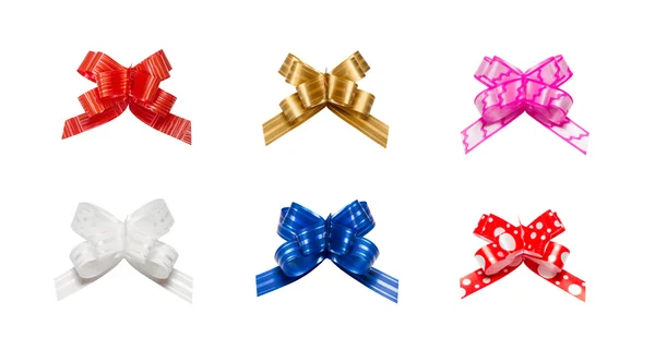 Ribbon bows - red, pink, blue, gold - all colors collection — Stock Photo, Image