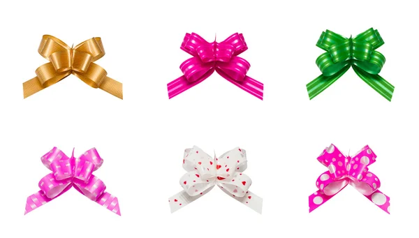 Ribbon bows - red, pink, blue, gold - all colors collection — Stock Photo, Image