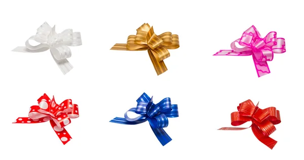 Ribbon bows - red, pink, blue, gold - all colors collection — Stock Photo, Image