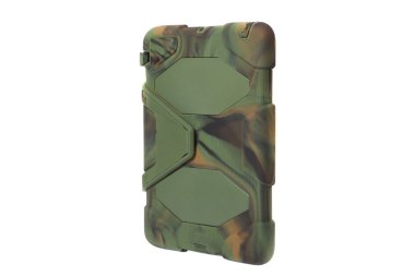 Askeri bir davada tablet bilgisayar. haki rengi