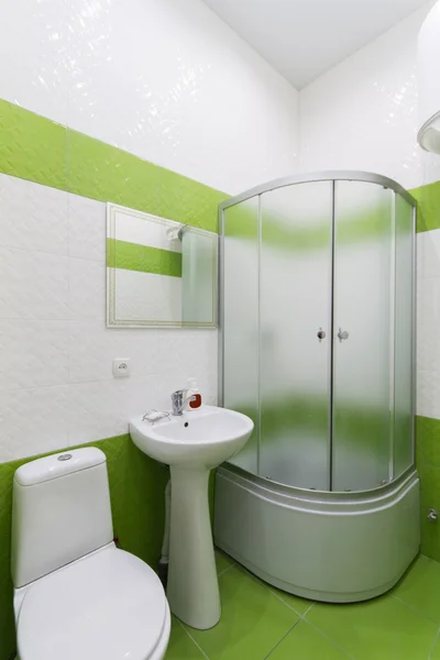 Koupelna v odstínech zelené — Stock fotografie