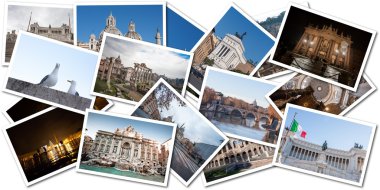 Roma, İtalya'dan kartpostal kolaj. 