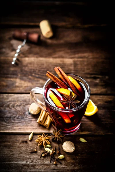 Vin Chaud Boisson Chaude Avec Des Épices — Photo