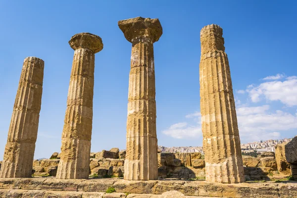 Hercules tempel antika kolonner, Italien, Sicilien, Agrigento — Stockfoto