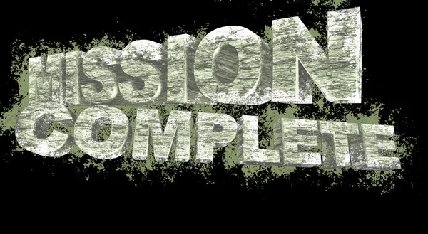 Mission complete grunge 3D text, illustration — Stock Photo, Image