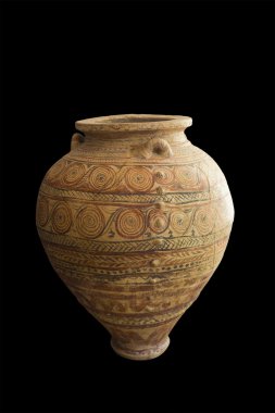 Milos island, Yunanistan - 1 Eylül 2015: Antik Yunan vazo pithos