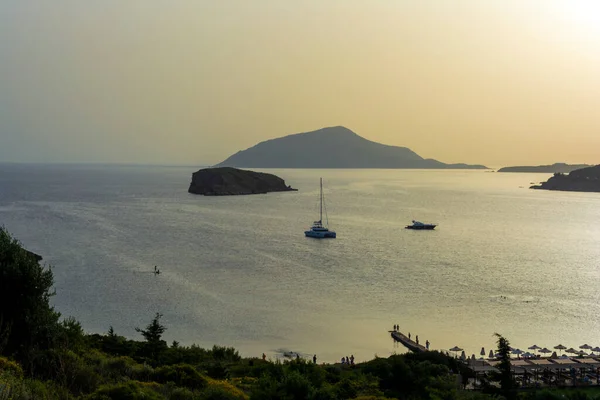 Prachtige Zonsondergang Athens Regio Griekenland Zonsondergang Zee — Stockfoto