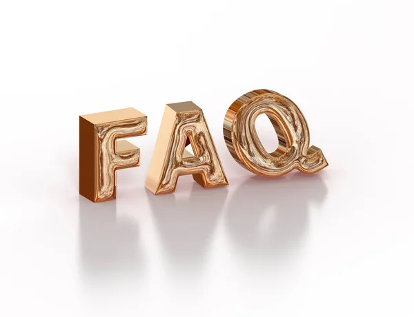 Golden Multicolor Faq Iconen Geïsoleerd Witte Achtergrond Met Schaduwen Reflecties — Stockfoto