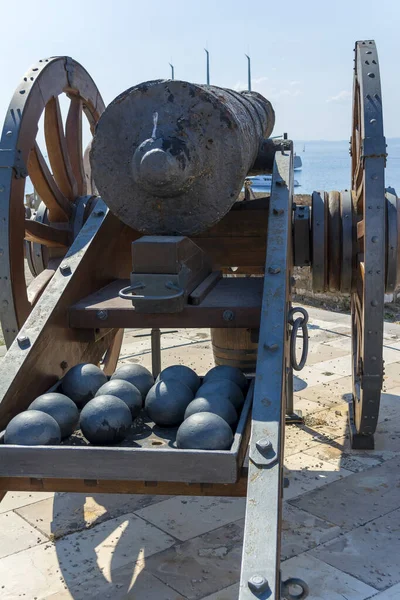 Canhão Medieval Antiga Fortaleza Corfu Cidade Grécia — Fotografia de Stock