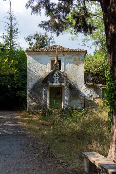 Corfú Grecia Agosto 2018 Edificio Antiguo Palacio Mon Repos Villa — Foto de Stock