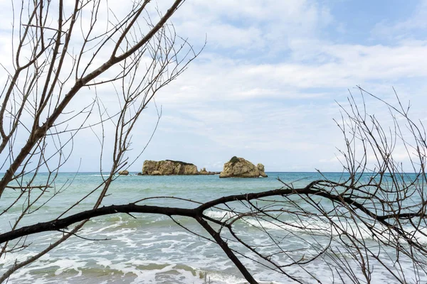 Plaża Prasoudi Wyspie Korfu Grecja Rano — Zdjęcie stockowe