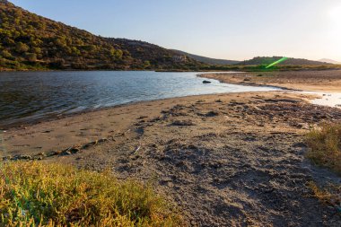 Vravrona 'daki ünlü sulak arazi manzarası Attica, Mesogeia, Yunanistan