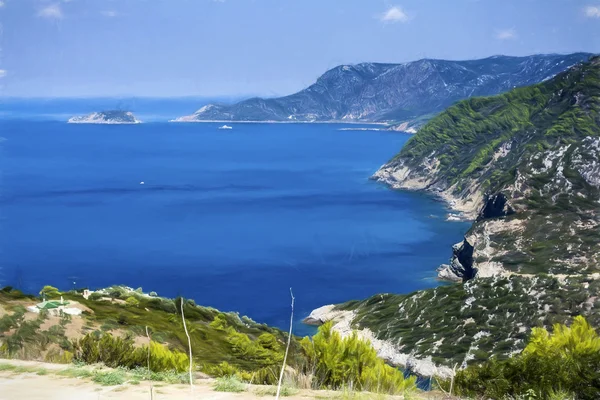 Alonissos Bay - Эффект живописи — стоковое фото