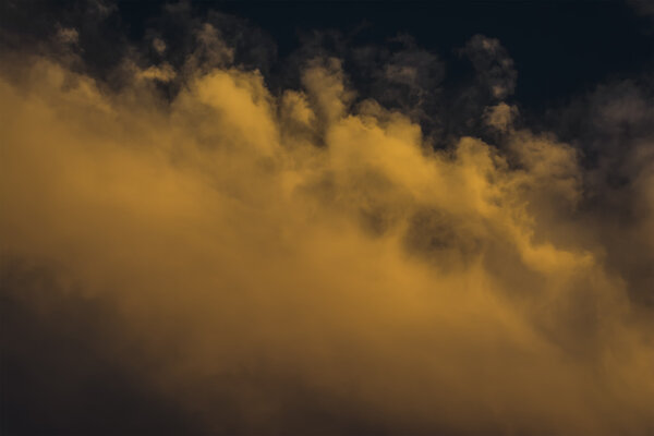 Dramatic yellow cloudscape with sunset