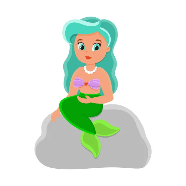 かわいいキャラクター 人魚だ カラフルなベクトルイラスト 漫画風 白い背景に隔離されている デザイン要素 ストックベクター C Platypusmi86