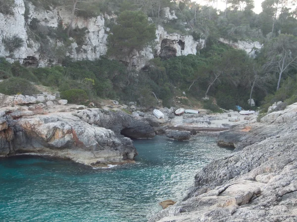 Puesta de sol en la playa de Mallorca — Foto de Stock