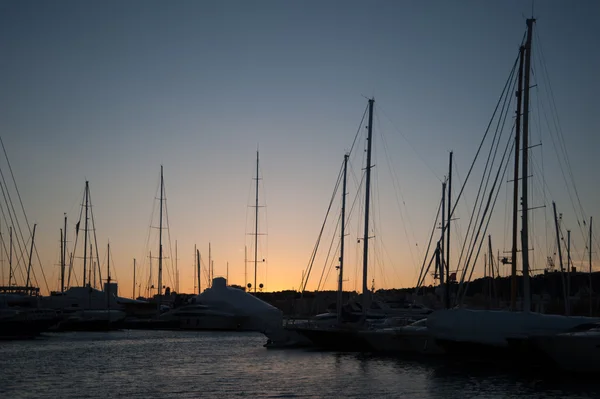 Jacht a kikötőben, Mallorca Stock Fotó