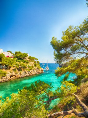 Tekneler ve Mayorka mavi denizlerde