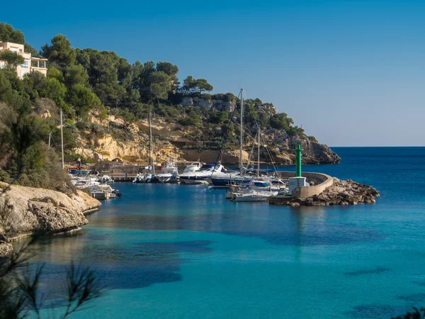 Small Marina with blue sea in Majorca — Stock Photo, Image