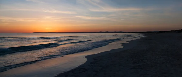 Sunset at Beach in Mallorca, Balearic Islands - Spain — Stock Photo, Image