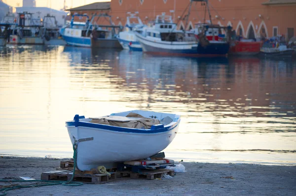 Zonsondergang in de haven - Mallorca — Stockfoto