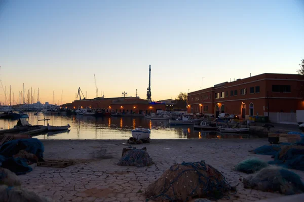 Zonsondergang in de haven - Mallorca — Stockfoto