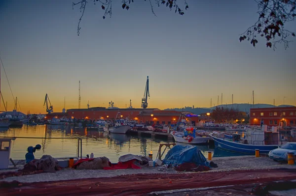 Zonsondergang in de haven - Mallorca — Stockfoto