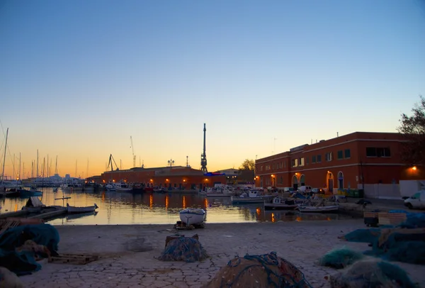 Zonsondergang in de haven - Mallorca — Stockfoto