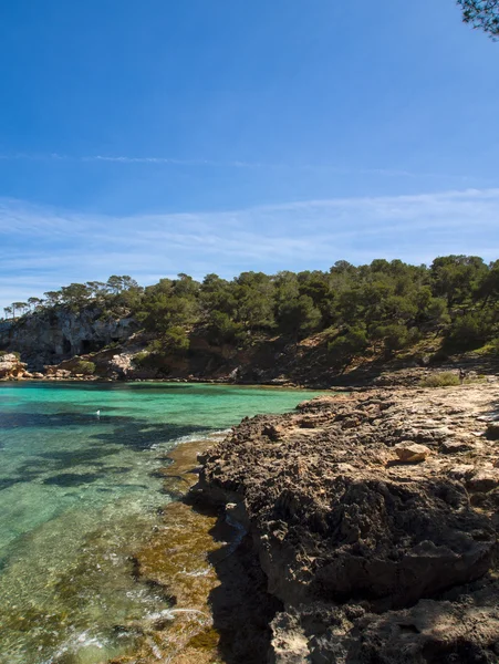 Lodě a pláží na Mallorce - Baleárské ostrovy — Stock fotografie