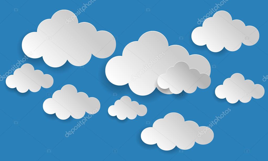 Vector illustration of paper clouds