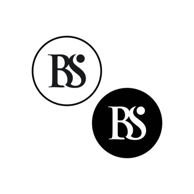 B ve S harflerinin baş harfleri logo tasarımı. BS yaratıcı modern siyah harfler logo tasarım şablonu