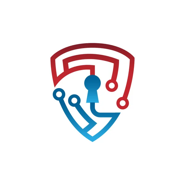 Teknoloji kalkanı güvenlik logosu tasarım şablonu. Teknik Logo Şablonu 'nu güvene al. Shield Guard Tech Logo Simgesi Tasarım Vektör Stoku. Güvenlik Teknolojisi Logo İlhamı