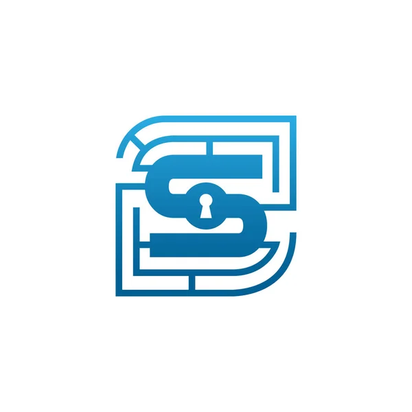 Lettera Iniziale Logo Sicurezza Modello Vettoriale Logo Moderno Del Sistema — Vettoriale Stock