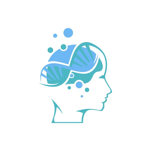 Cognition Humaine Cerveau Adn Logo Conception Image Vectorielle Logo Pour — Image vectorielle