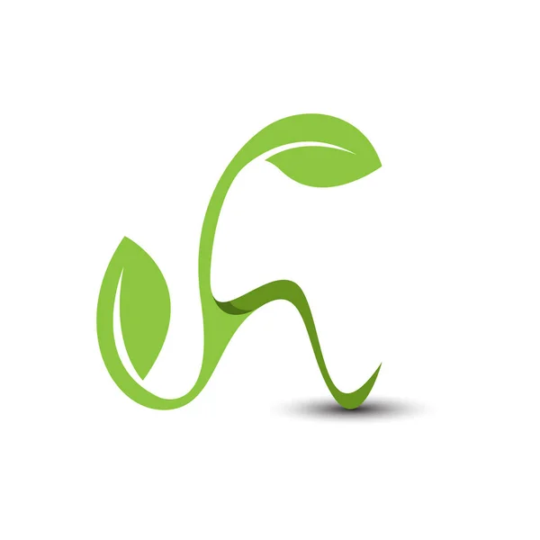 Harf Doğal Yaprak Çevresi Logo Vektör Görüntüsü Doğal Logolar Manzaralar — Stok Vektör