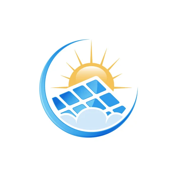 Panel Solar Icono Vector Logo Energía Natural Concepto Diseño Vectores — Vector de stock