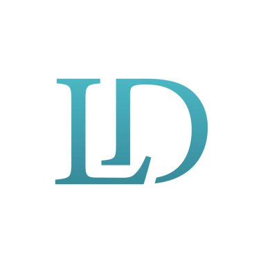 Modern gradyan tarzında zarif LD harfli monogram logosu. Markalaşma, iş kimliği veya yaratıcı tasarım projeleri için mükemmel..