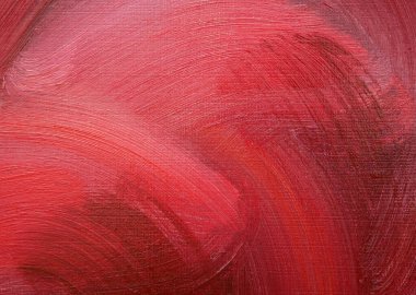 Soyut kırmızı renk sanat arka plan akrilik boya fırça darbeleri, akrilik boya parçası tuval üzerinde..