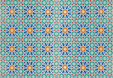 Renkli çiçek desenli seramik fayanslar duvar dekorasyonu arka plan.