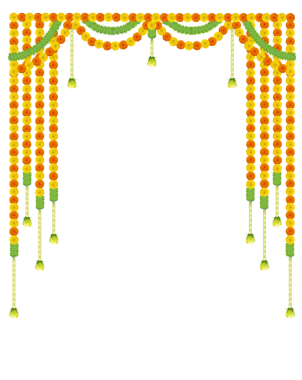 Düğün dekorasyonu için kadife çiçeği süslemesi, mutlu bayramlar, Hint bayramı festivali arka planı.