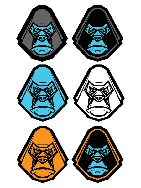 Gorilla Faces — Stock Vector