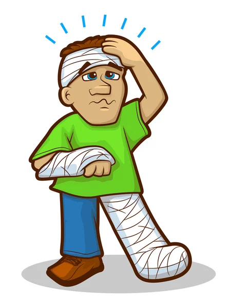 Injured Man Cartoon — Stock Vector