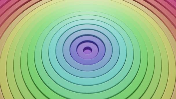 Vista isometrica del modello astratto di cerchi con effetto di spostamento. — Video Stock